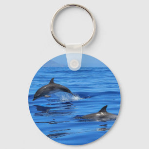 Chaveiro Golfinhos Em Água Azul