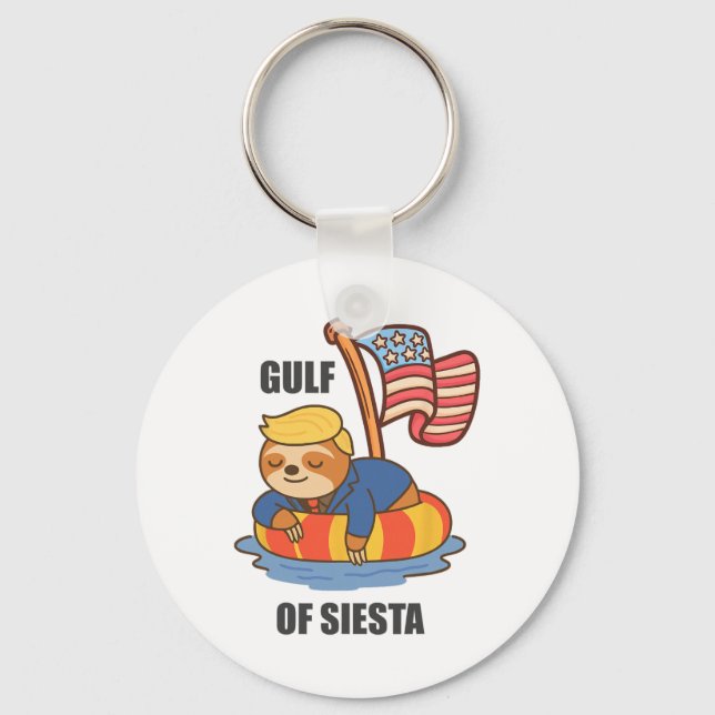 Chaveiro Golfo de Siesta Engraçado Sloth Trump (Frente)