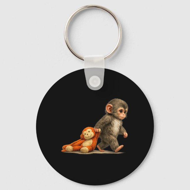 Chaveiro Golpe de Macaco Bebê Macaco Pequeno Golpe Grande F (Frente)
