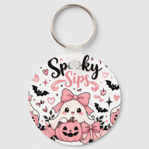 Chaveiro Golsos Sips Rosa Coquette Halloween Fantasmas Laço