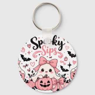 Chaveiro Golsos Sips Rosa Coquette Halloween Fantasmas Laço