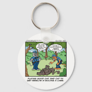 Chaveiro Good Cat Bad Cat U Will Meow Funny Gifts & Tees