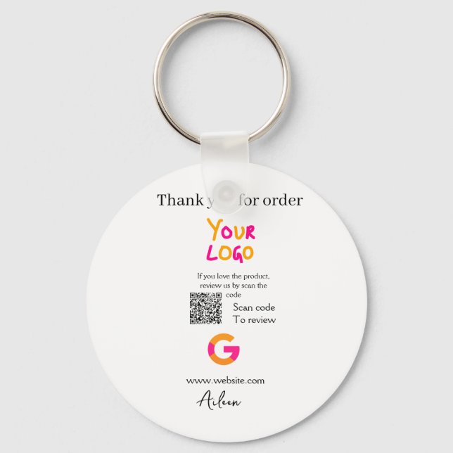Chaveiro Google review business logo website scan QR code (Frente)
