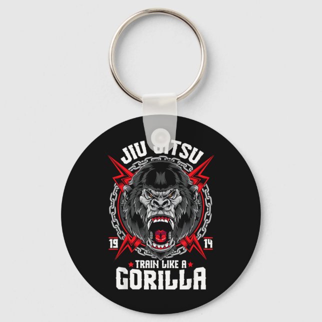 Chaveiro Gorila Bravo de Jiu Jitsu Brasileiro (Frente)