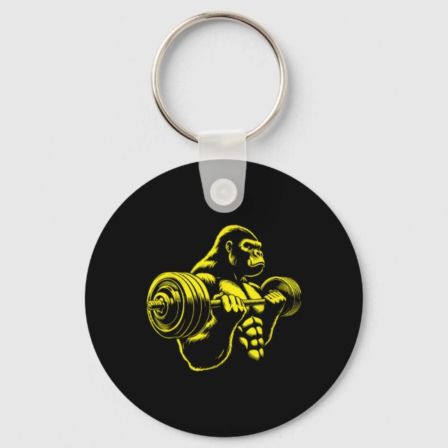 Chaveiro Gorilla Monkey Gym Weight Lifting Bodybuilding Wor (Frente)