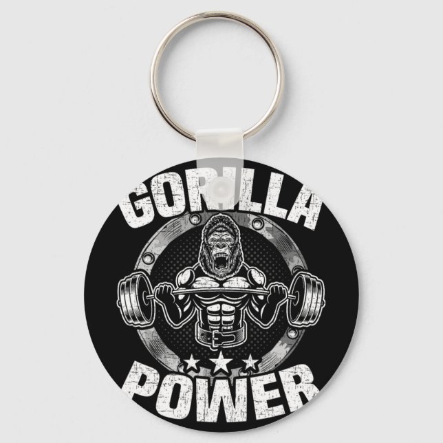 Chaveiro Gorilla Power Bodybuilding Weightlifting Workout  (Frente)