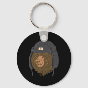 Chaveiro Gorro de Pelo de Urso Russo - Ushanka Chapka Ussr