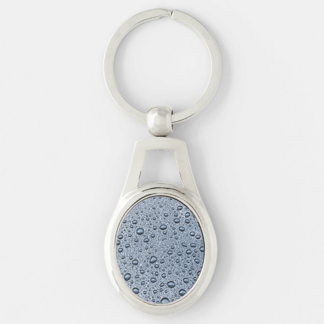 Chaveiro Gotas de água de cinza de Gunmetal (Frente)