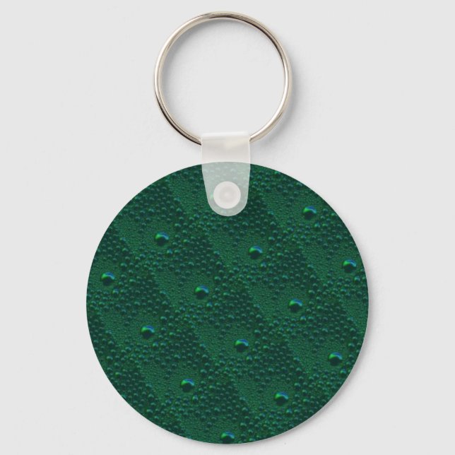 Chaveiro Gotas de Água em Metal Verde (Frente)