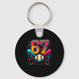 Chaveiro Gotejamento de Beisebol 6 7 Número 67 Seis Sete Me
