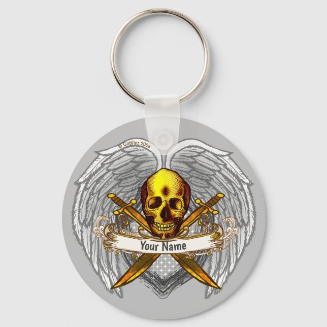 Chaveiro Goth skull Warrior Keychain (Frente)