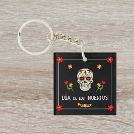 Chaveiro Gótica Black Dia de los Muertos Sugar Flor Crônica