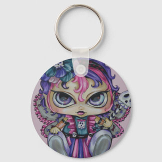 Chaveiro Gótico Baby Fae Skull Big Eyed Fantasy Art Chaveir