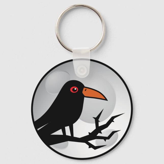 Chaveiro Gótico de pássaro negro Raven/Crow (Frente)