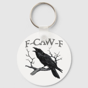 Chaveiro Gótico F-Caw-F Corvo Divertido Humor Essencial Vin