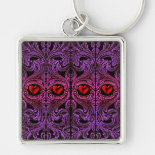 Chaveiro Gótico Purple Ornament com Coração