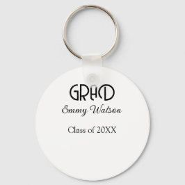 Chaveiro Grad bold letter graduation name class of 20XX sim