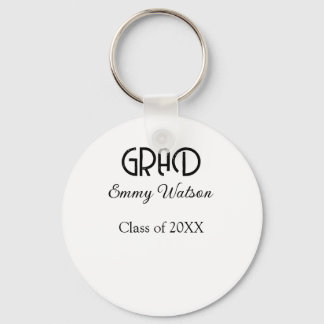Chaveiro Grad bold letter graduation name class of 20XX sim