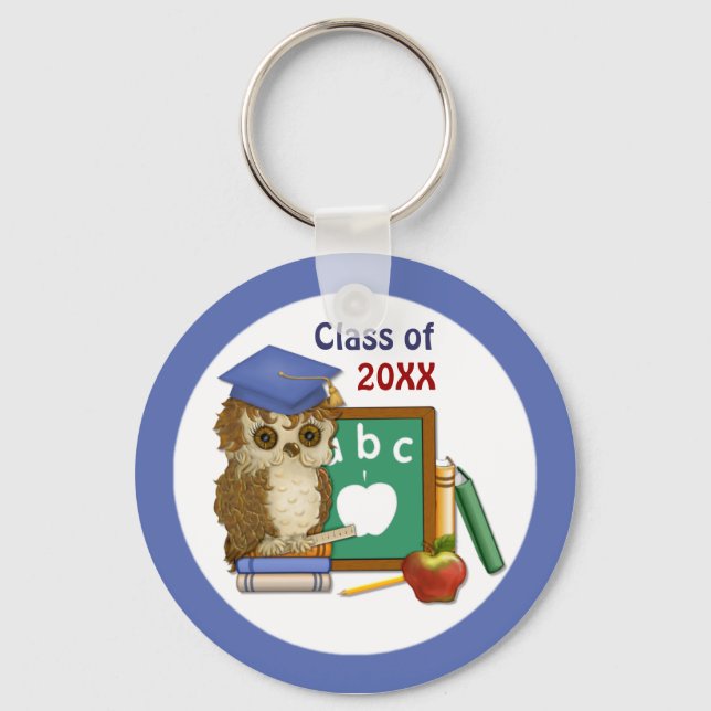 Chaveiro Graduação de Coruja Bolsa de Estudos (Frente)