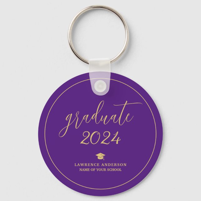 Chaveiro Graduação do Elegant Royal Purple Formando 2024 (Frente)