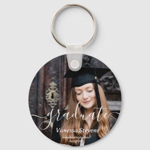 Chaveiro Graduação Personalizada de Fotos de Script Elegant