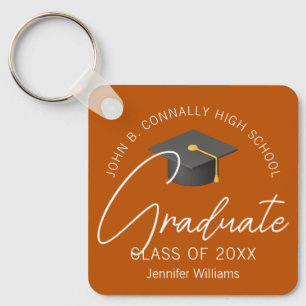Chaveiro Graduação Personalizada do Formando Laranja Queima