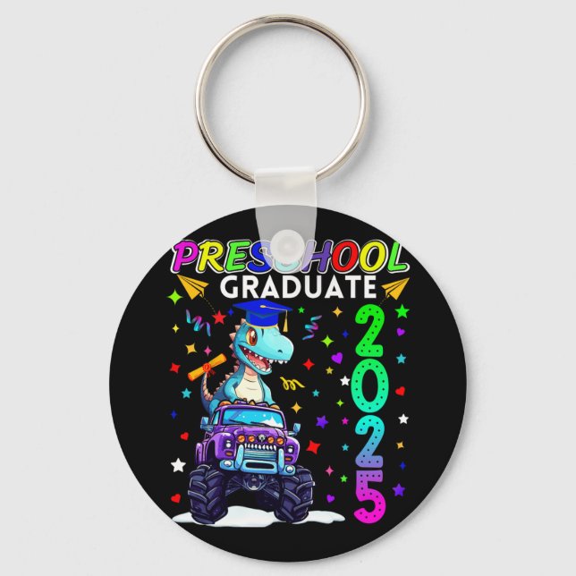 Chaveiro Graduação pré-escolar 2025 Formando T-rex Kid pré- (Frente)