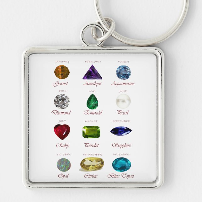 Chaveiro Gráfico Birthstone (Frente)