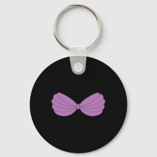 Chaveiro Gráfico de Cartoons da Mermaid Purple Seashell Bra