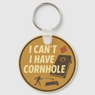 Chaveiro Gráfico de Entusiasta do Jogo de Cornhole Engraçad