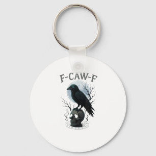Chaveiro Gráfico de Halloween com Caveira de Corvo Gótico C