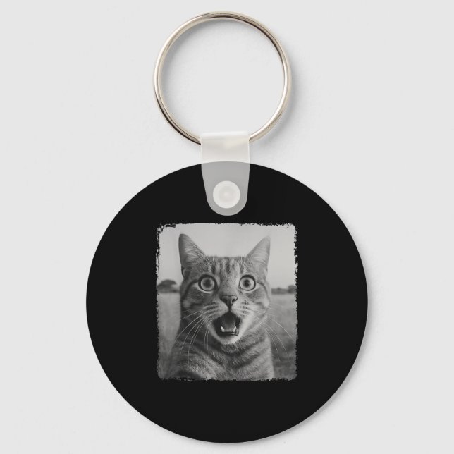 Chaveiro Gráfico de Memória Engraçado para Gato Selfie para (Frente)
