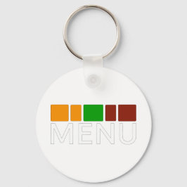 Chaveiro Gráfico de Texto do Menu de Quadrados Coloridos