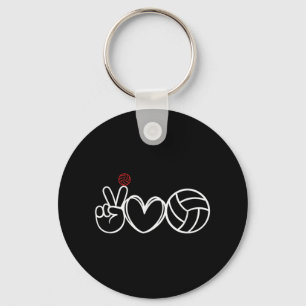 Chaveiro Gráfico do jogador de voleibol do Peace Love