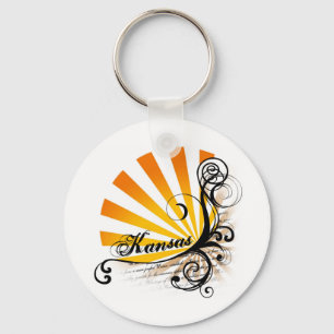 Chaveiro gráfico floral ensolarado de Kansas