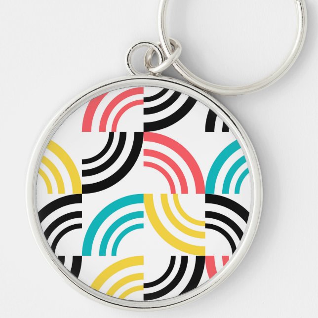 Chaveiro Gráfico geométrico colorido, moderno, divertido e  (Frente)