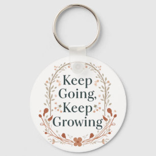 Chaveiro Gráfico Motivacional Boho Botânico "Continue Cresc