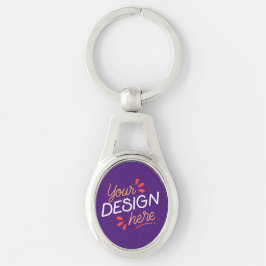 Chaveiro Gráfico roxo quadrado com laranja divertido