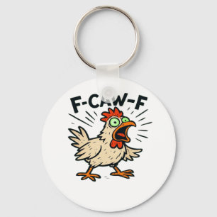 Chaveiro Gráfico Vintage de Frango F-Caw-F