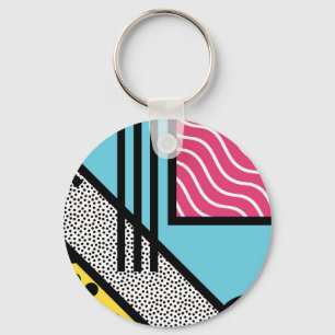 Chaveiro Gráficos abstratos do estilo do pop art de 80s