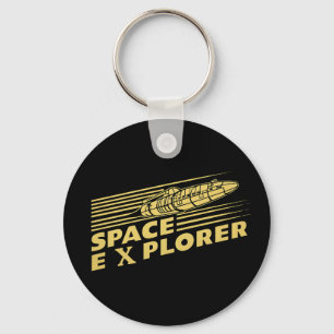 Chaveiro Gráficos de Foguete Explorador Espacial Retro