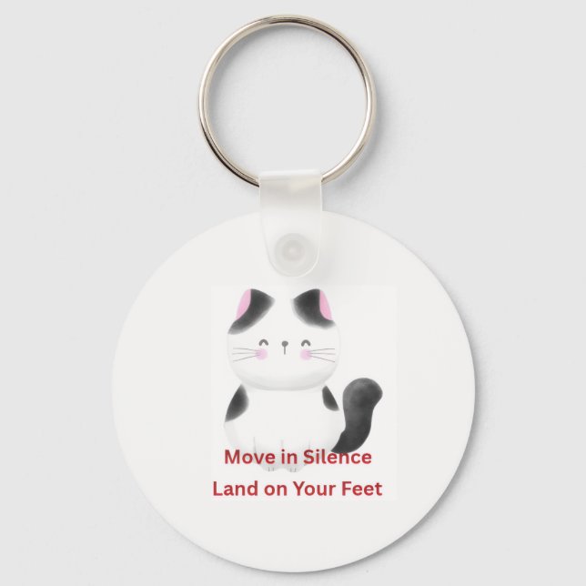 Chaveiro Gráficos de Gato Motivacional  (Frente)