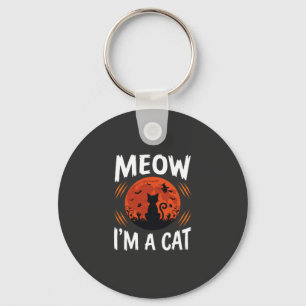 Chaveiro Gráficos de Silhueta de Gato de Halloween Engraçad