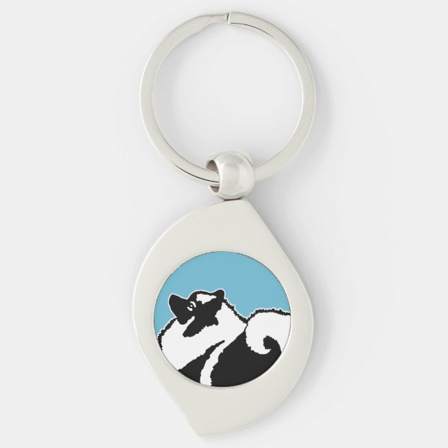 Chaveiro Gráficos Keeshond - Arte de Cachorro Original (Frente)