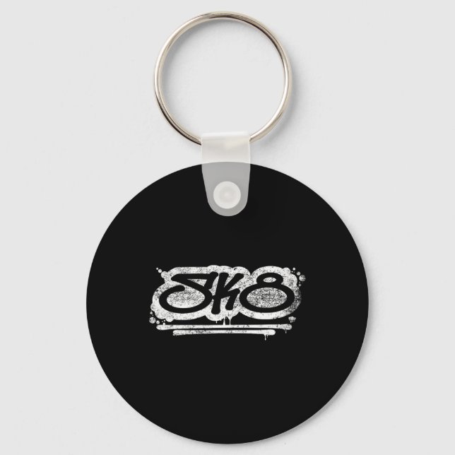 Chaveiro Grafite Sk8 Distressed Para Skater E Crianças De S (Frente)