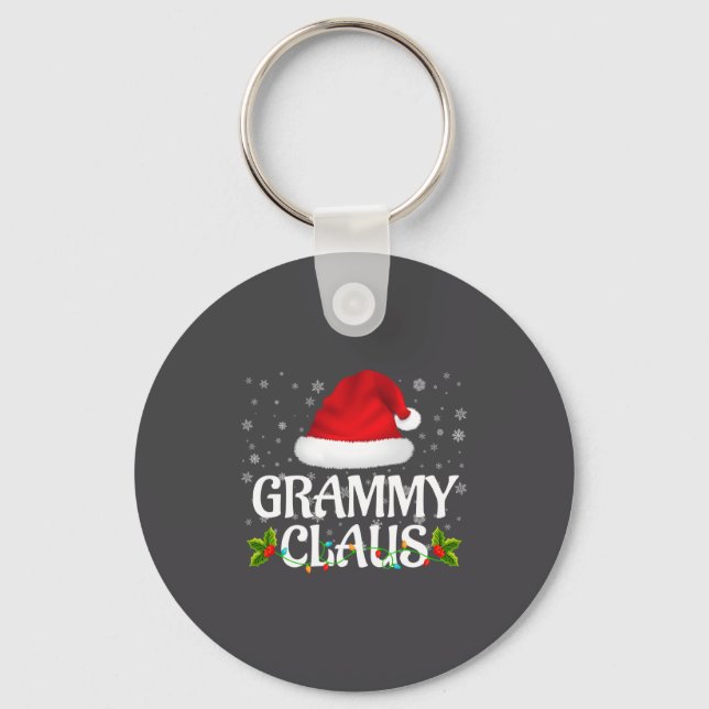 Chaveiro Grammy Claus Christmas Lights Santa Pajama Family  (Frente)