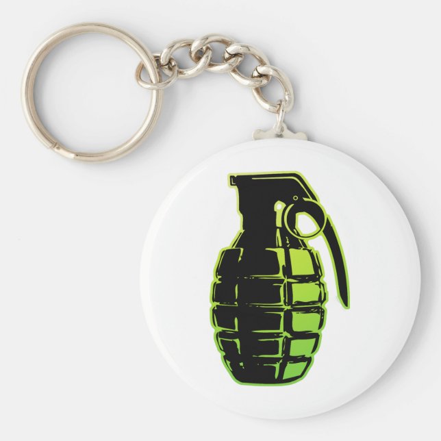 Chaveiro Granada Mão - Verde (Frente)