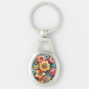 Chaveiro Grande Buquê de Flores