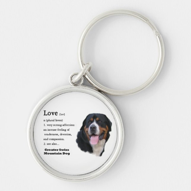 Chaveiro Grande Cão Suíço Amor é... (Frente)