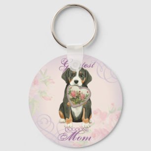 Chaveiro Grande Coração de Cachorro Suíço Mãe